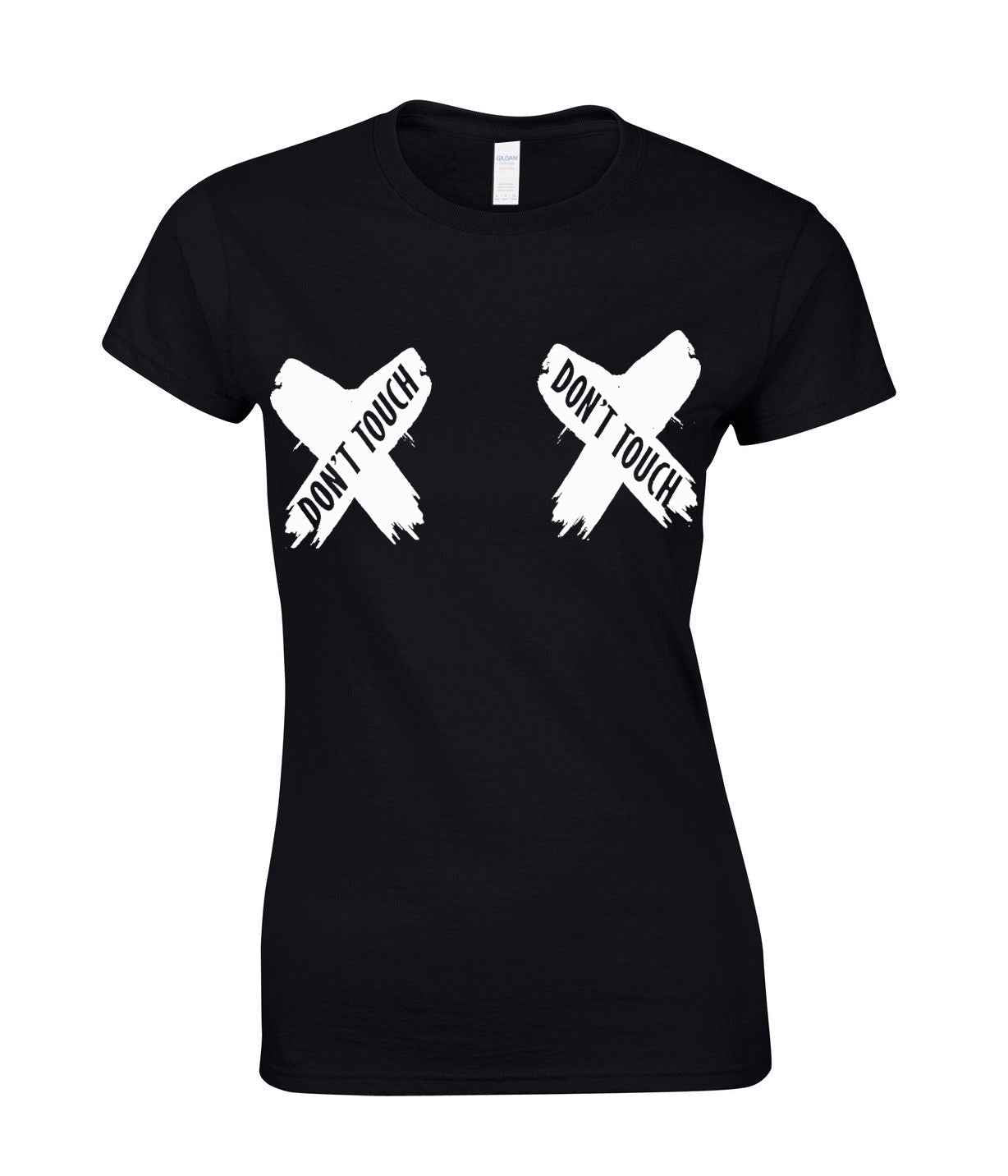 DON'T TOUCH - Black Cap Sleeve Top for Ladies DON'T TOUCH - Black Cap Sleeve Top for Ladies