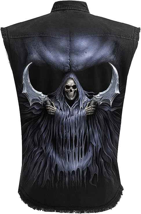 DOUBLE DEATH Sleeveless Black Worker Shirt - Stone Washed Worker Black DOUBLE DEATH Sleeveless Black Worker Shirt - Stone Washed Worker Black