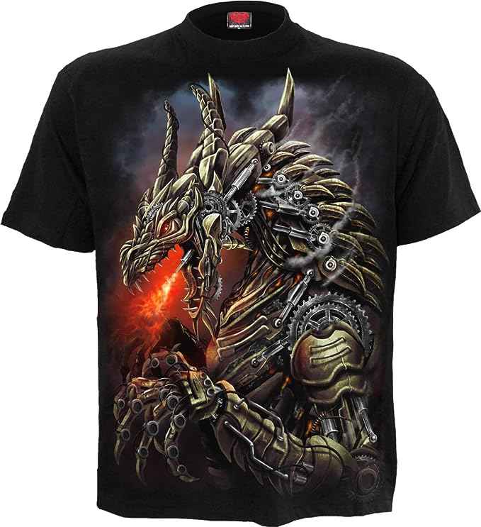 Dragon Cogs T-Shirt - Unique Black Graphic Tee for Fans Dragon Cogs T-Shirt - Unique Black Graphic Tee for Fans