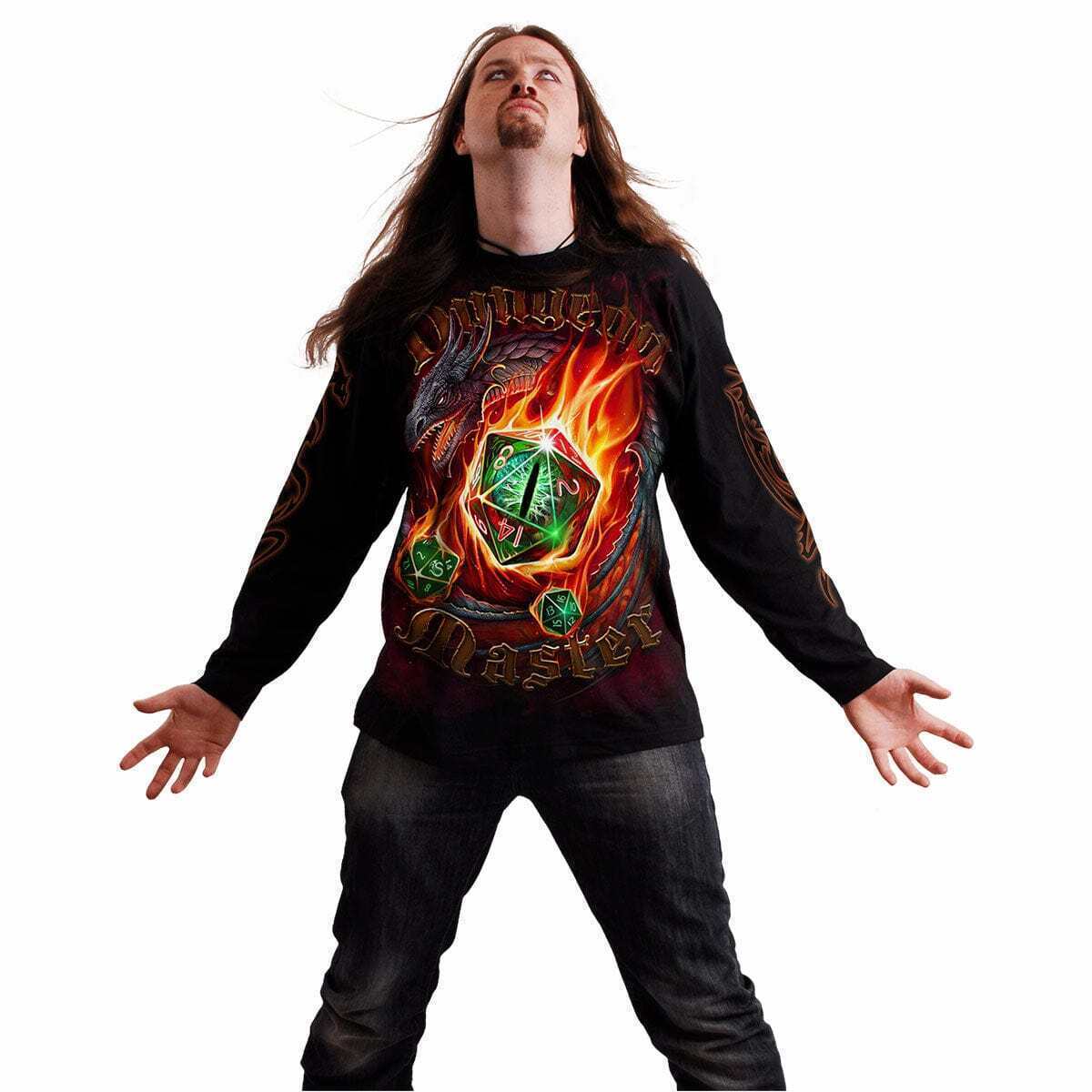 DUNGEON MASTER LONGSLEEVE T-SHIRT BLACK - Perfect for Gamers DUNGEON MASTER LONGSLEEVE T-SHIRT BLACK - Perfect for Gamers