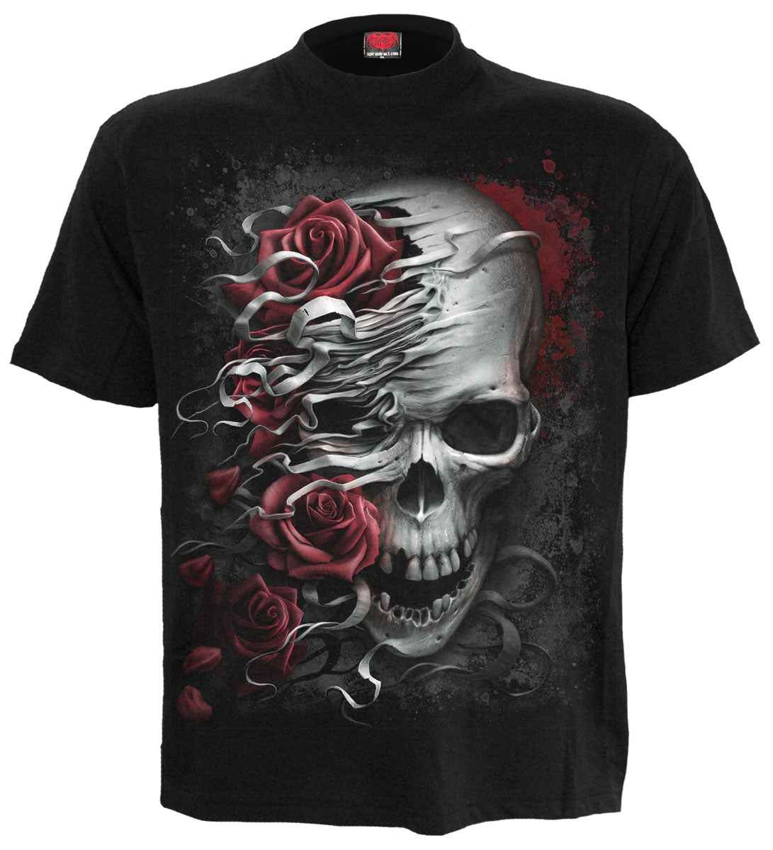 Skulls and Roses T-Shirt - Stylish Black Design Skulls and Roses T-Shirt - Stylish Black Design