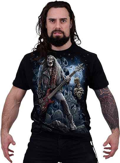 GRIM ROCKER T-SHIRT BLACK - Unique Graphic Tee for Music Lovers GRIM ROCKER T-SHIRT BLACK - Unique Graphic Tee for Music Lovers