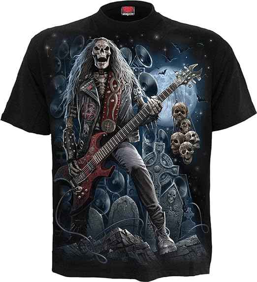 GRIM ROCKER T-SHIRT BLACK - Unique Graphic Tee for Music Lovers GRIM ROCKER T-SHIRT BLACK - Unique Graphic Tee for Music Lovers