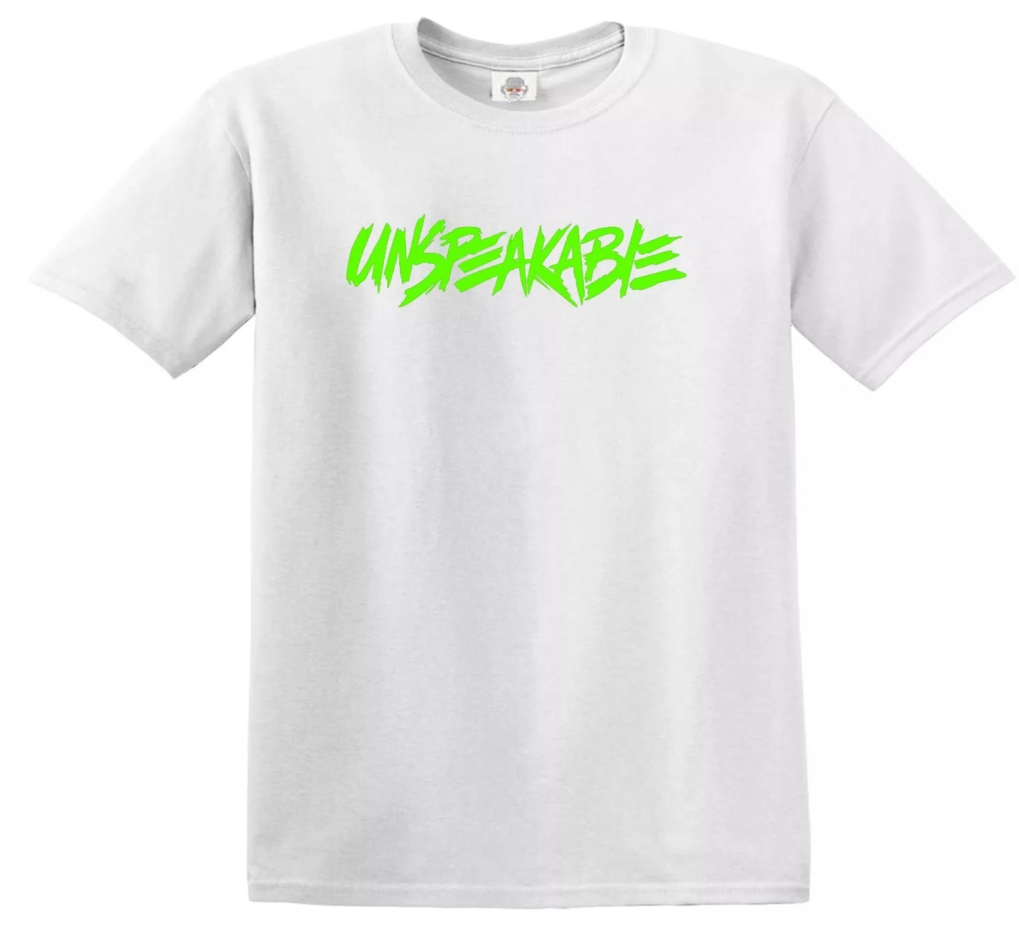 New Unspeakable T-Shirt Funny Kids WHITE T-SHIRT GREEN PRINT New Unspeakable T-Shirt Funny Kids