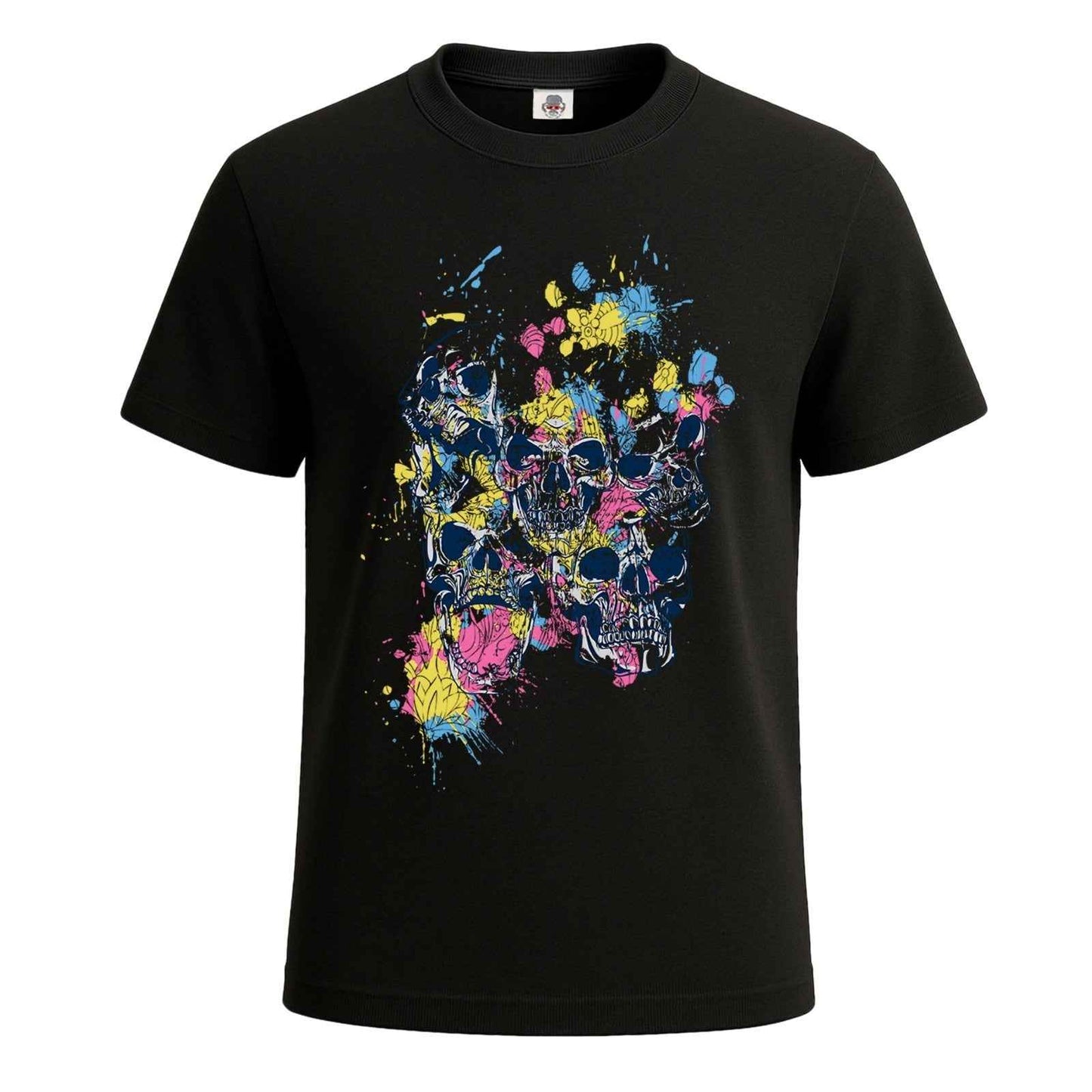 Punk Skull With Colored |T-Shirt For Men's