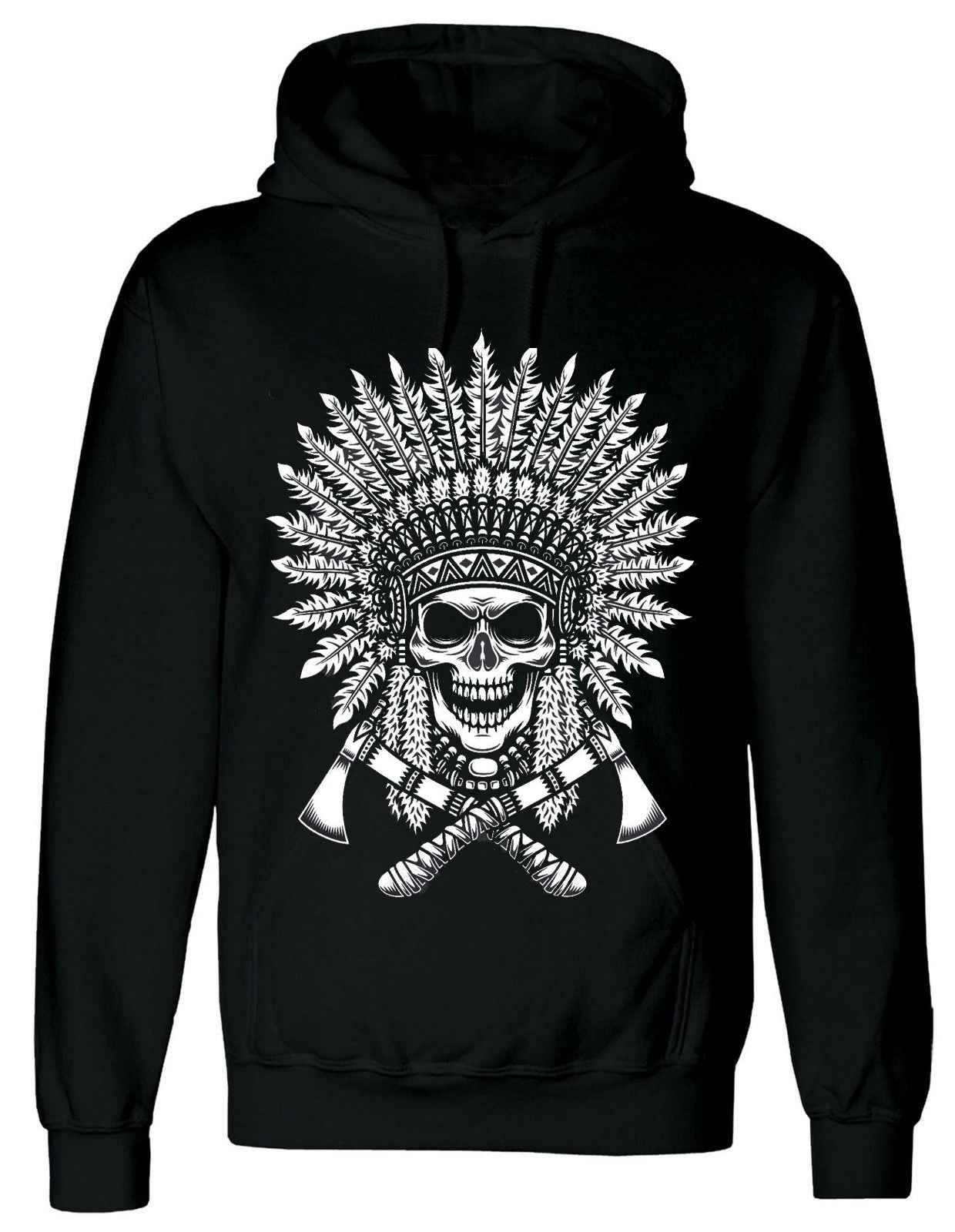 TRIBAL NATIVE AMERICAN TATTOO MEN'S BLACK HOODY - Native American Tattoo Hoodie TRIBAL NATIVE AMERICAN TATTOO MEN'S BLACK HOODY - Native American Tattoo Hoodie