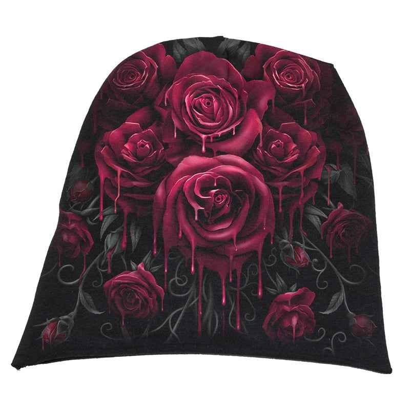 BLOOD ROSE COTTON BEANIES - Stylish Black Beanies for All Occasions BLOOD ROSE COTTON BEANIES - Stylish Black Beanies for All Occasions