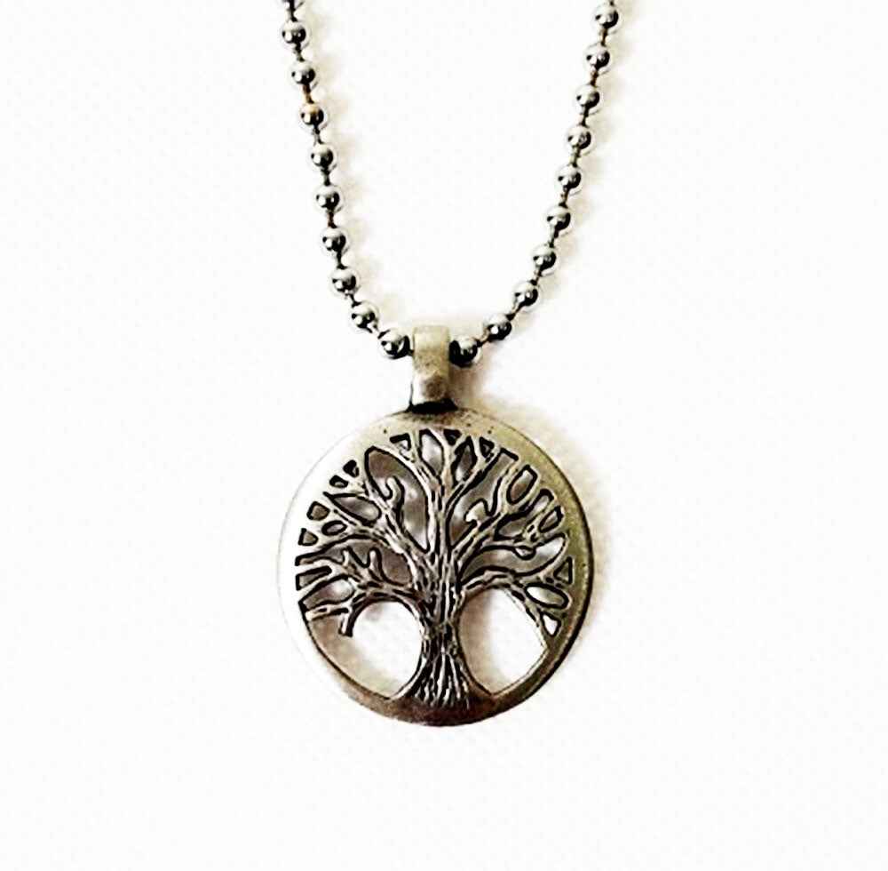 Tree of Love Pendant - Antique Pewter Pendant with Ball Chain Tree of Love Pendant - Antique Pewter Pendant with Ball Chain