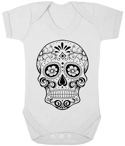 SUGAR SKULL BABY GROW - WHITE INFANT ONESIE SUGAR SKULL BABY GROW - WHITE INFANT ONESIE