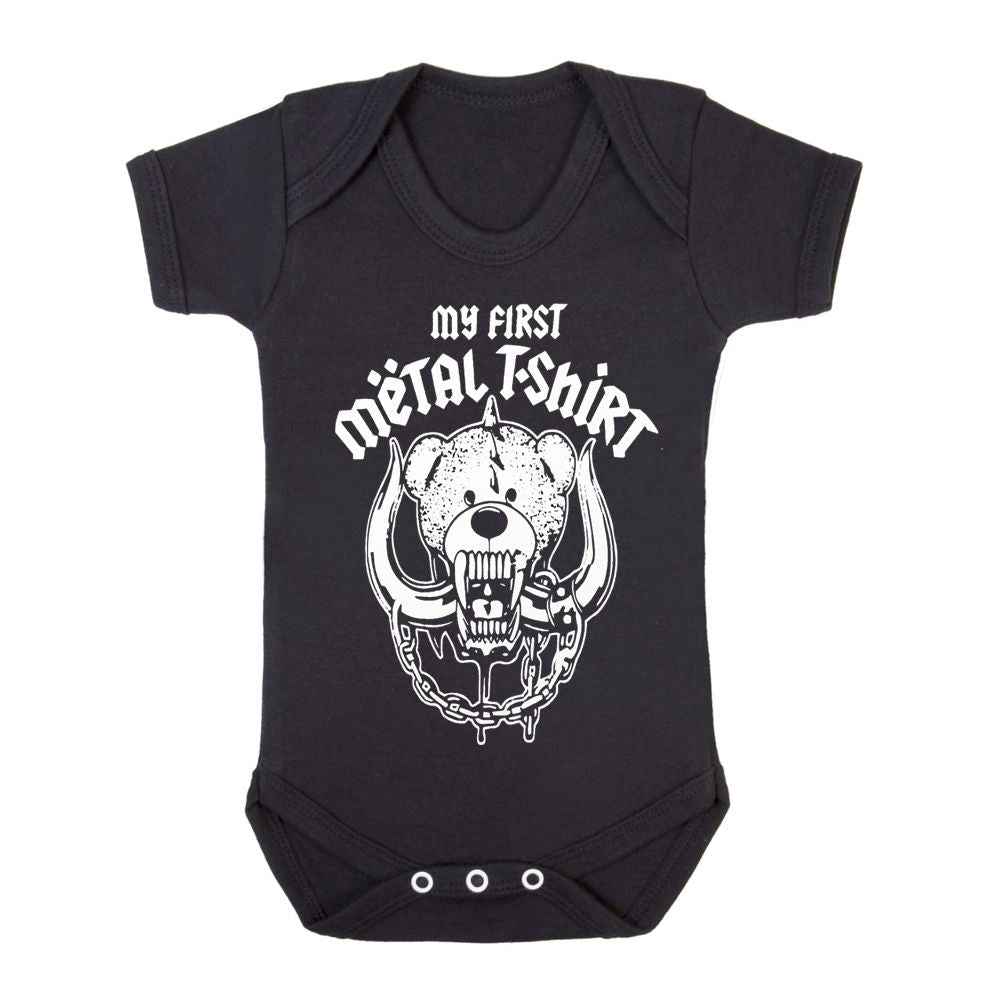 MY FIRST METAL T-SHIRT - BLACK METAL T-SHIRT BABY GROW MY FIRST METAL T-SHIRT - BLACK METAL T-SHIRT BABY GROW