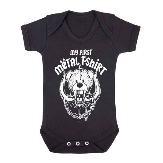 MY FIRST METAL T-SHIRT - BLACK METAL T-SHIRT BABY GROW MY FIRST METAL T-SHIRT - BLACK METAL T-SHIRT BABY GROW