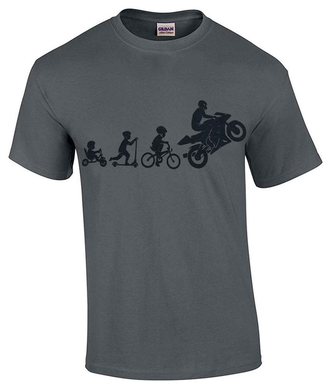 MOTORBIKE EVOLUTION T-SHIRT - GREY DESIGN MOTORBIKE EVOLUTION T-SHIRT - GREY DESIGN