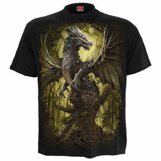 OAK DRAGON T-SHIRT - Black Cotton Tee OAK DRAGON T-SHIRT - Black Cotton Tee