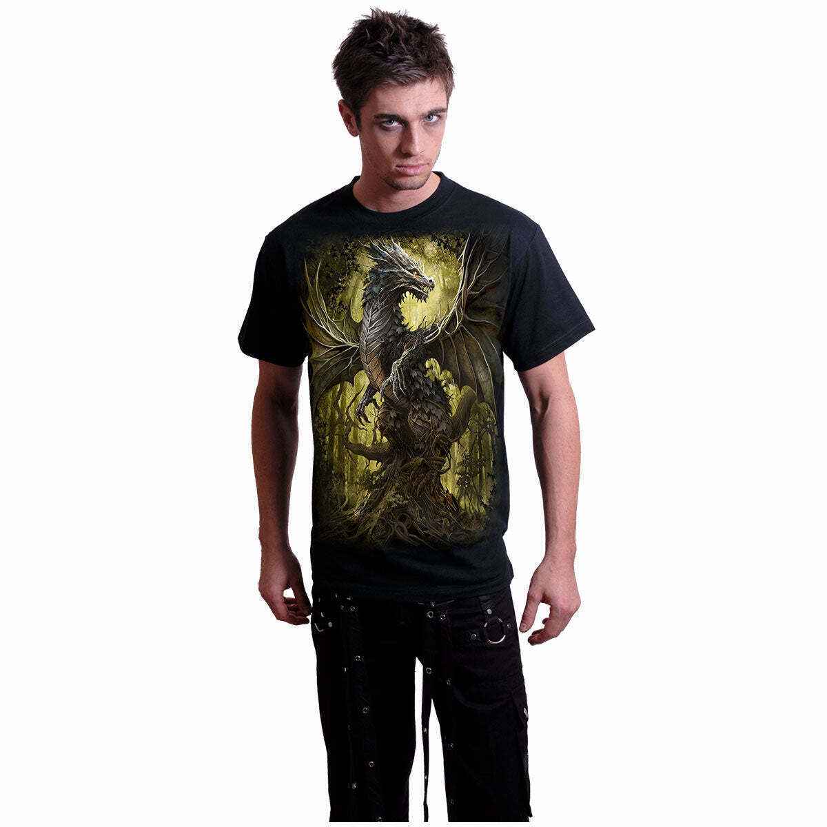 OAK DRAGON T-SHIRT - Black Cotton Tee OAK DRAGON T-SHIRT - Black Cotton Tee
