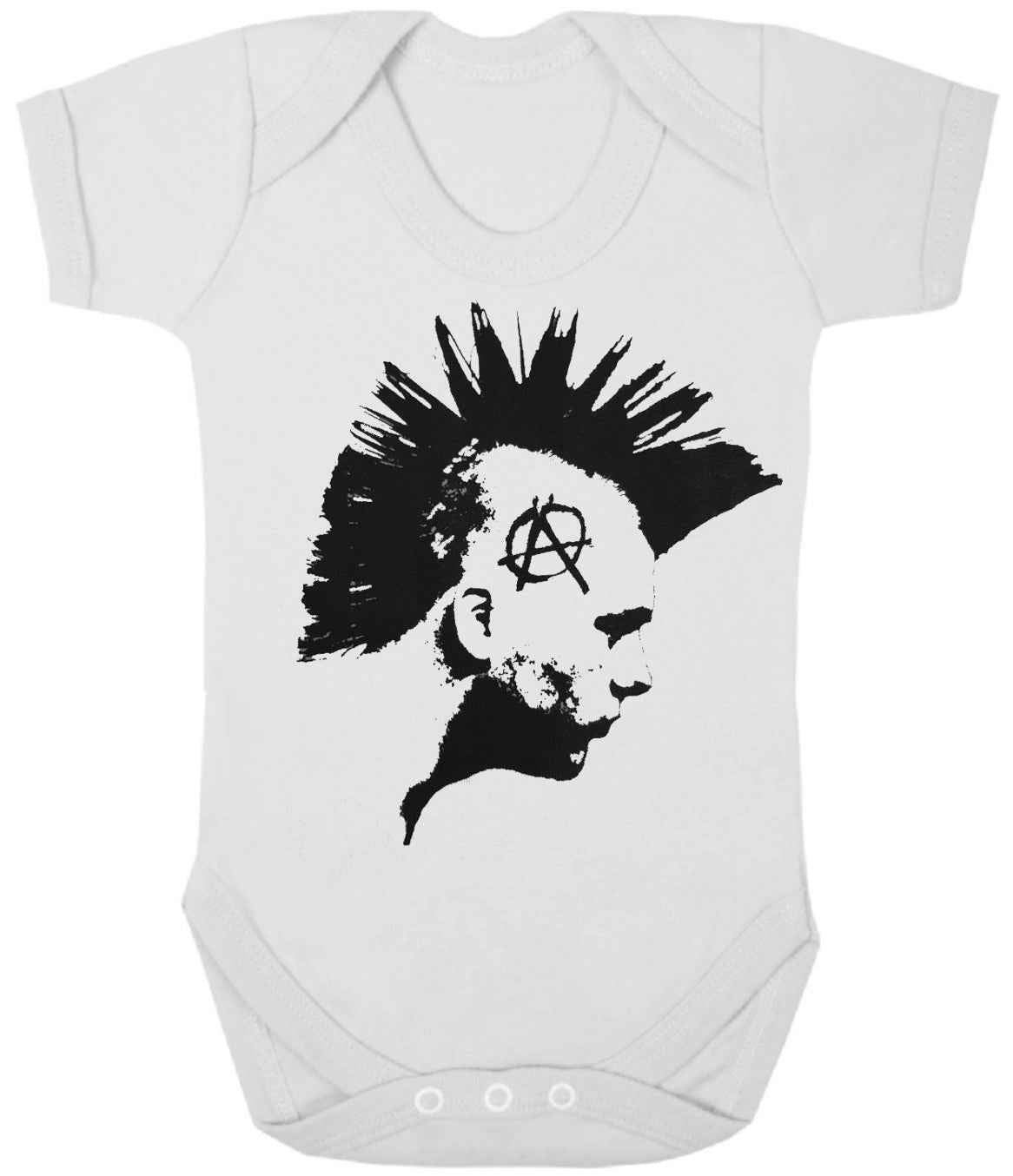 PUNK HEAD - WHITE PUNK HEAD BABY GROWS PUNK HEAD - WHITE PUNK HEAD BABY GROWS