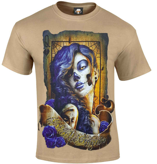 SKULL SUGAR TAN T-SHIRT - Unique Sublimation Design SKULL SUGAR TAN T-SHIRT - Unique Sublimation Design