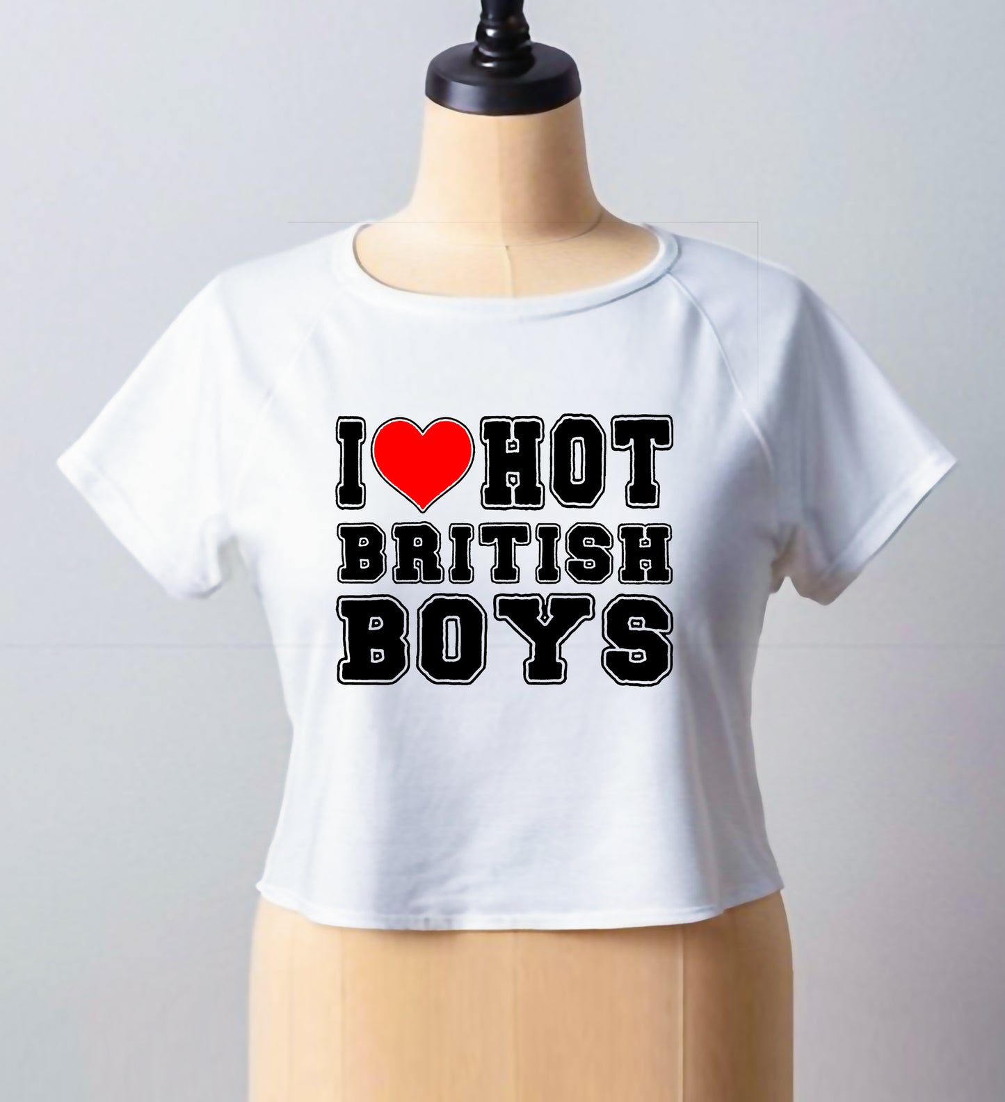 I Love Hot British Boy | CROP TOP FOR LADIES