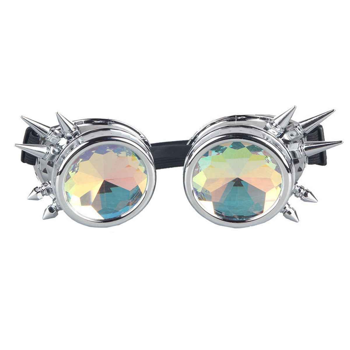 Kaleidoscope Welding Goggles with Spikes - Silver Edition Kaleidoscope Welding Goggles with Spikes - Silver Edition