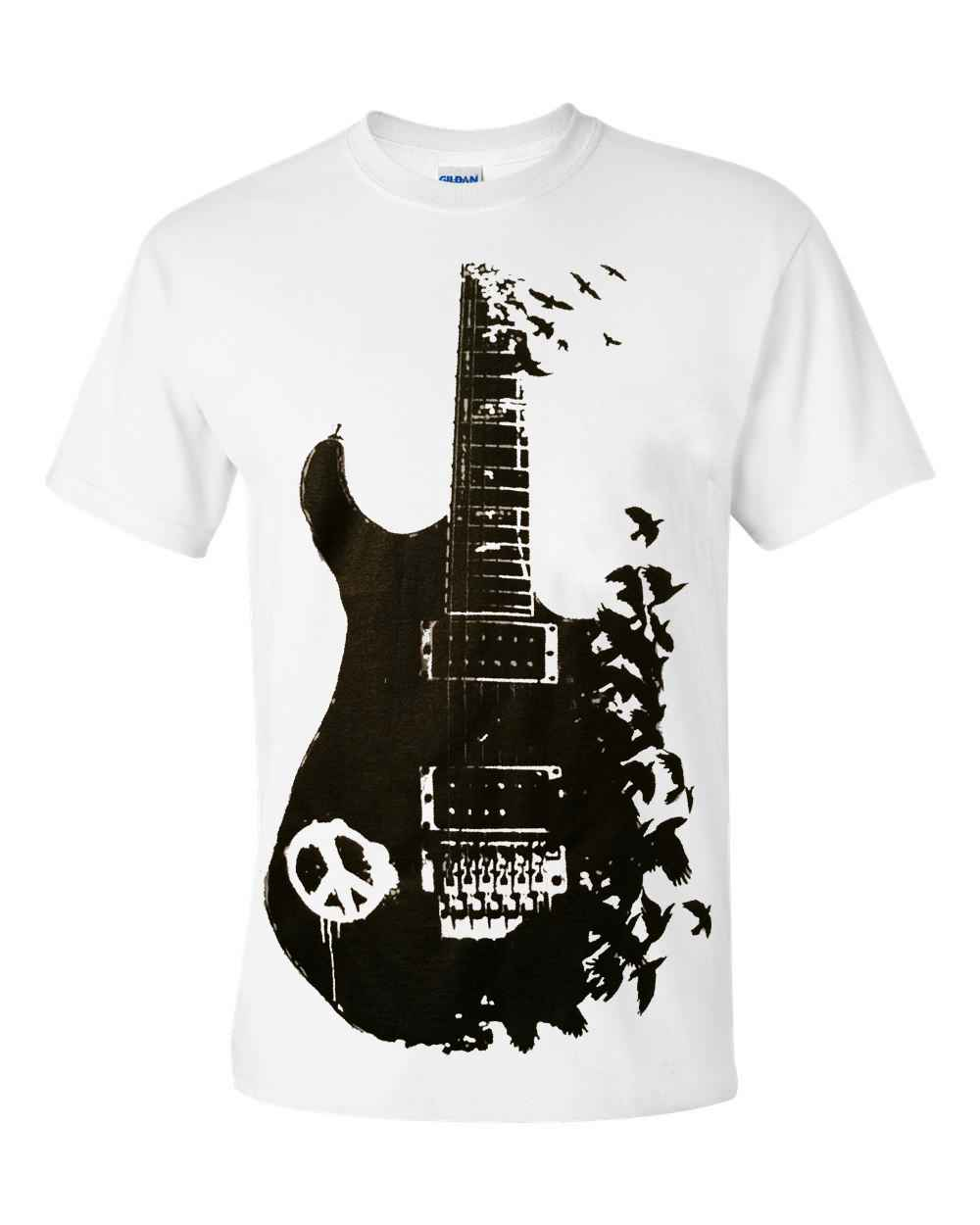 Band Guitar T-Shirt - White T-Shirt for Music Lovers Band Guitar T-Shirt - White T-Shirt for Music Lovers