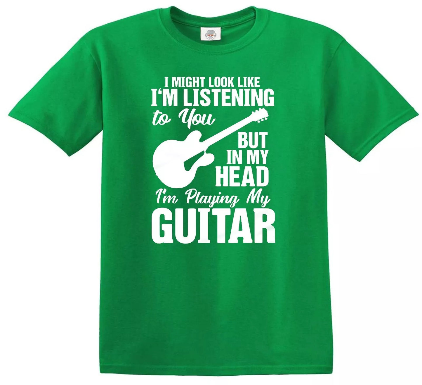 I Might Look Like I'm Listening | KID'S T-SHIRT IRISH GREEN T-SHIRT WHITE PRINT I Might Look Like I'm Listening | KID'S T-SHIRT