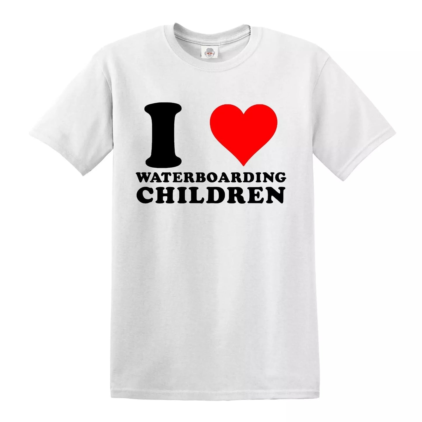 I LOVE WATERBOARDING TRADITIONAL | MEN'S T-SHIRT WHITE T-SHIRT BLACK PRINT I LOVE WATERBOARDING TRADITIONAL | MEN'S T-SHIRT