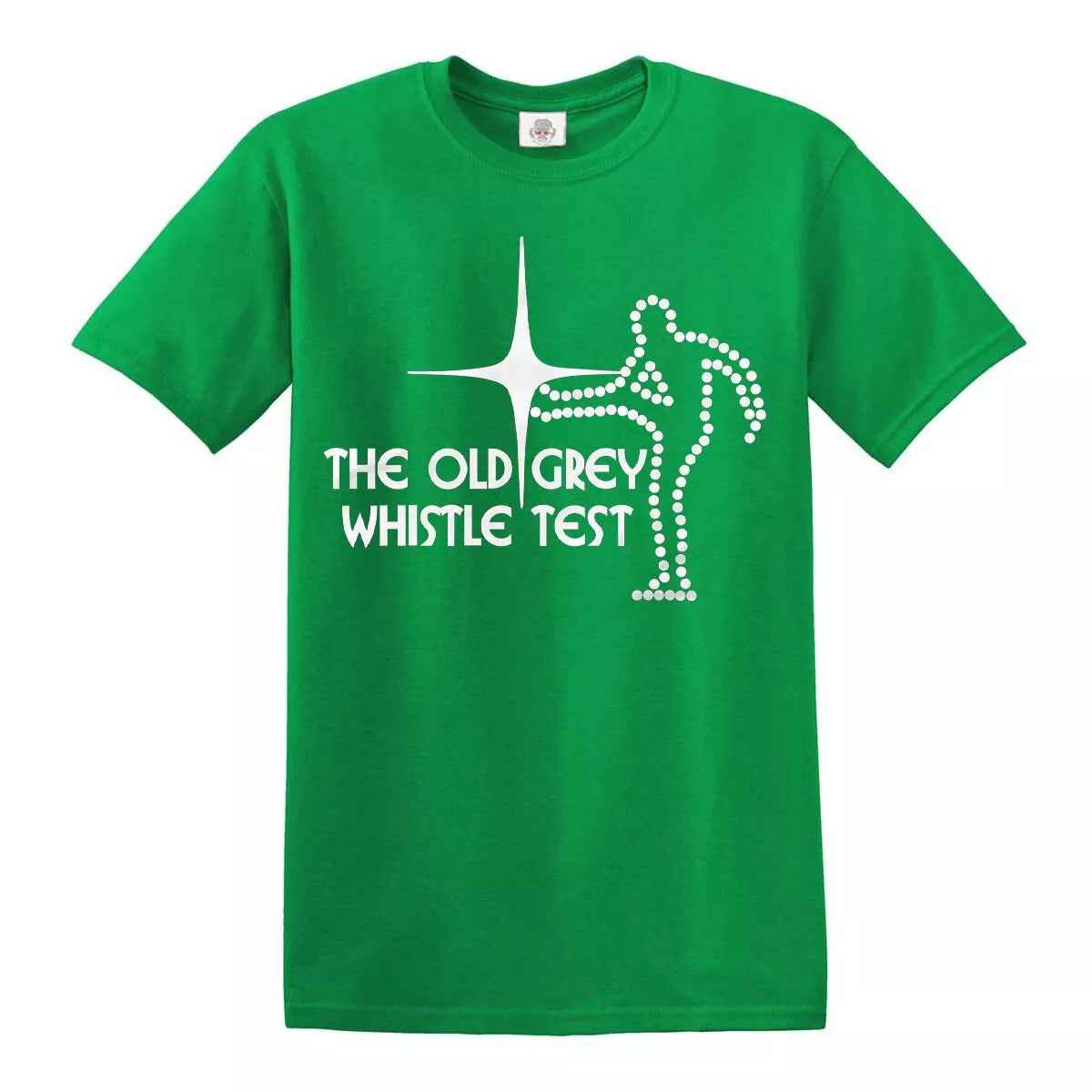 Old Grey Whistle Test T-Shirt for Men IRISH GREEN T-SHIRT WHITE PRINT Old Grey Whistle Test T-Shirt for Men