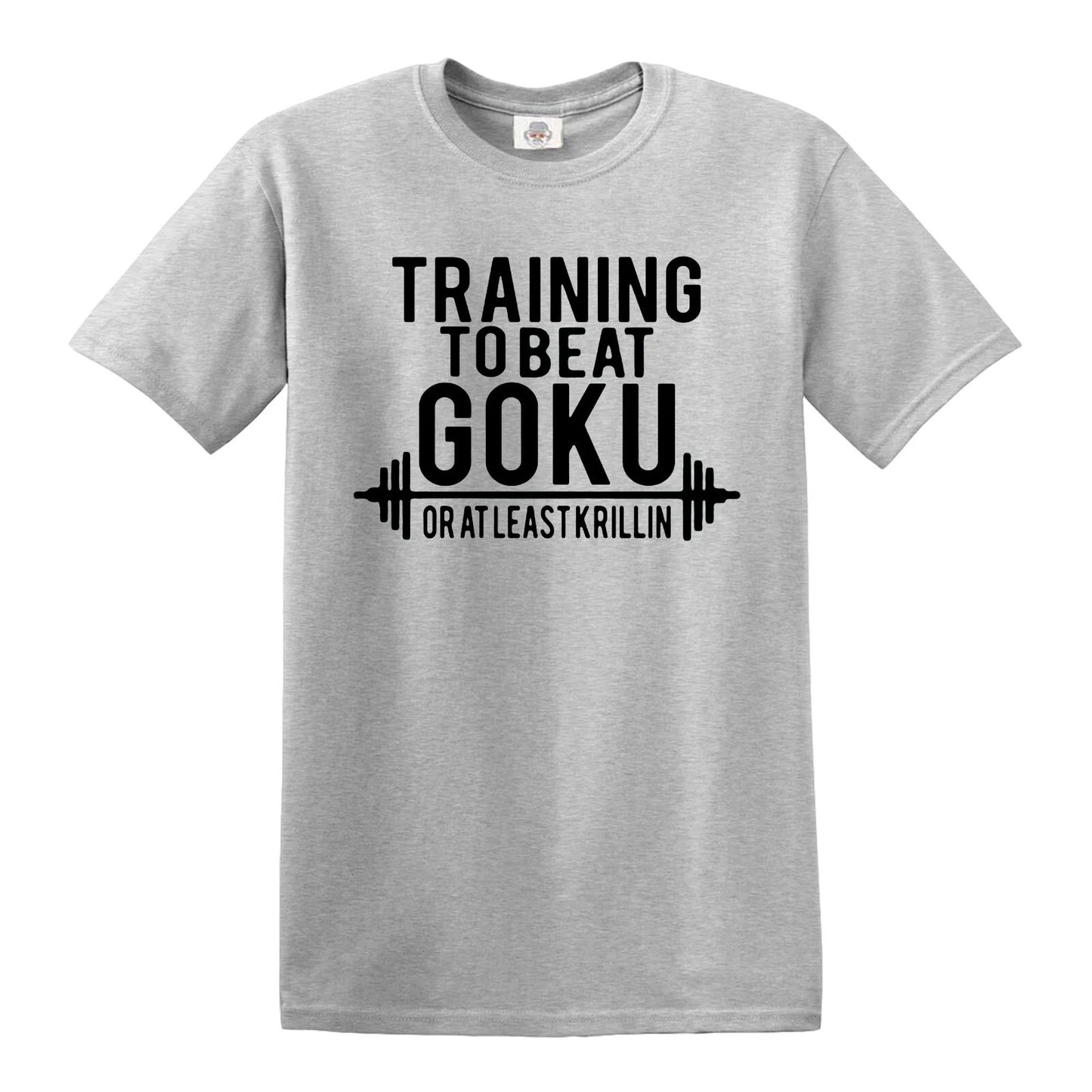 TRAINING TO BEAT GOKU DRAGONBALL | MEN'S T-SHIRT SPORT GRAY T-SHIRT BLACK PRINT TRAINING TO BEAT GOKU DRAGONBALL | MEN'S T-SHIRT