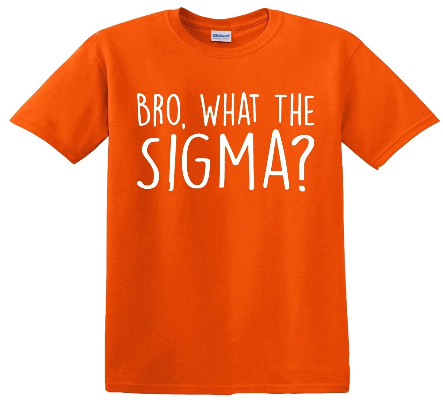 YOUNG BOY BRO WHAT THE SIGMA | KID'S T-SHIRT ORANGE T-SHIRT WHITE PRINT YOUNG BOY BRO WHAT THE SIGMA | KID'S T-SHIRT