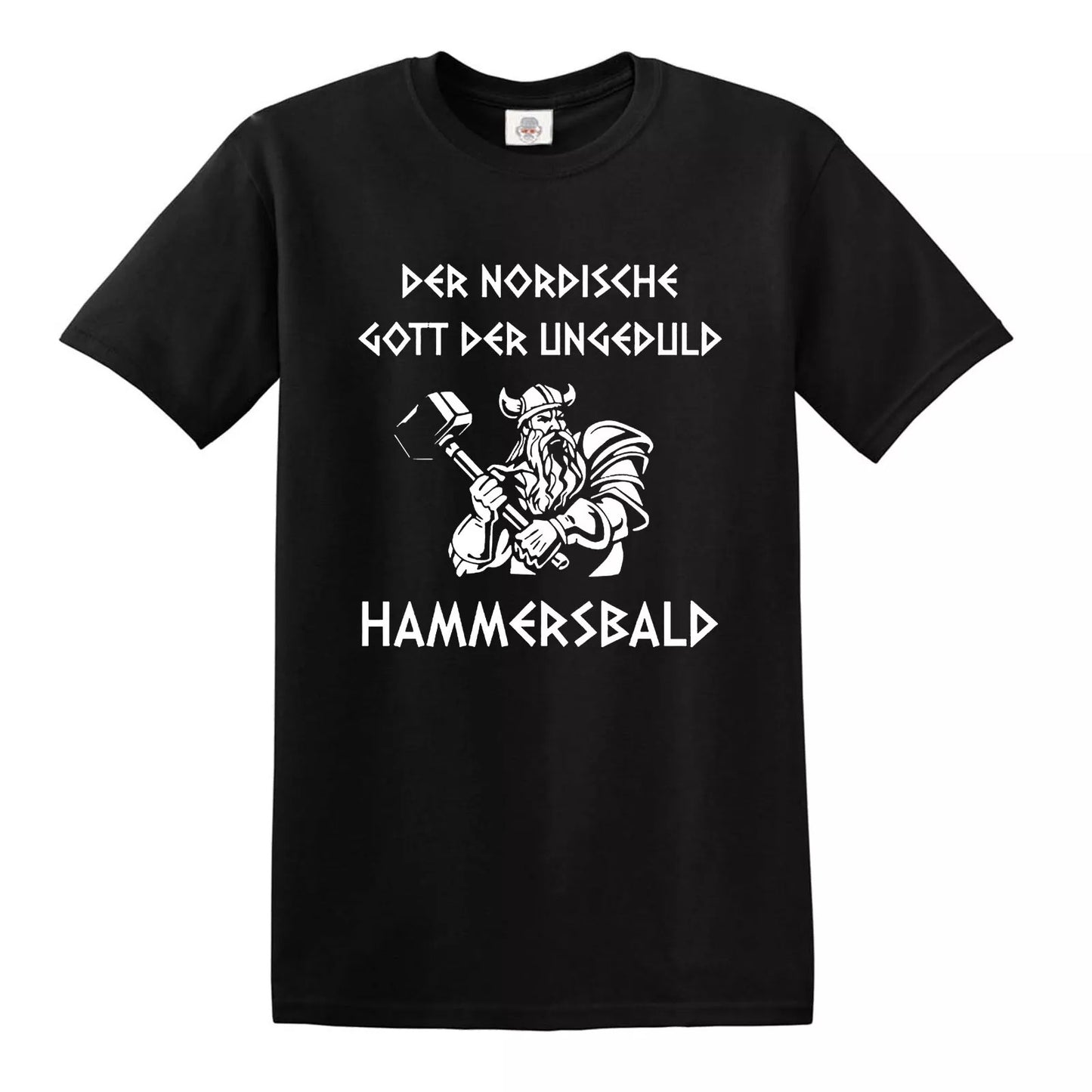 NORDIC OF IMPATIENCE HAMMERSBALD | MEN'S T-SHIRT BLACK T-SHIRT WHITE PRINT NORDIC OF IMPATIENCE HAMMERSBALD | MEN'S T-SHIRT