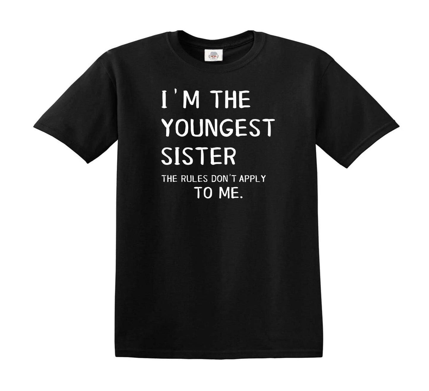 I'M YOUNGEST SISTER | KID'S T-SHIRT BLACK T-SHIRT WHITE PRINT I'M YOUNGEST SISTER | KID'S T-SHIRT