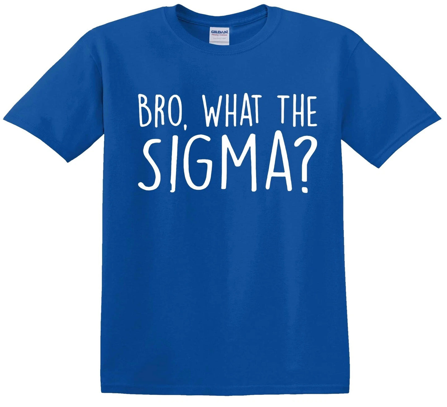 YOUNG BOY BRO WHAT THE SIGMA | KID'S T-SHIRT ROYAL BLUE T-SHIRT WHITE PRINT YOUNG BOY BRO WHAT THE SIGMA | KID'S T-SHIRT