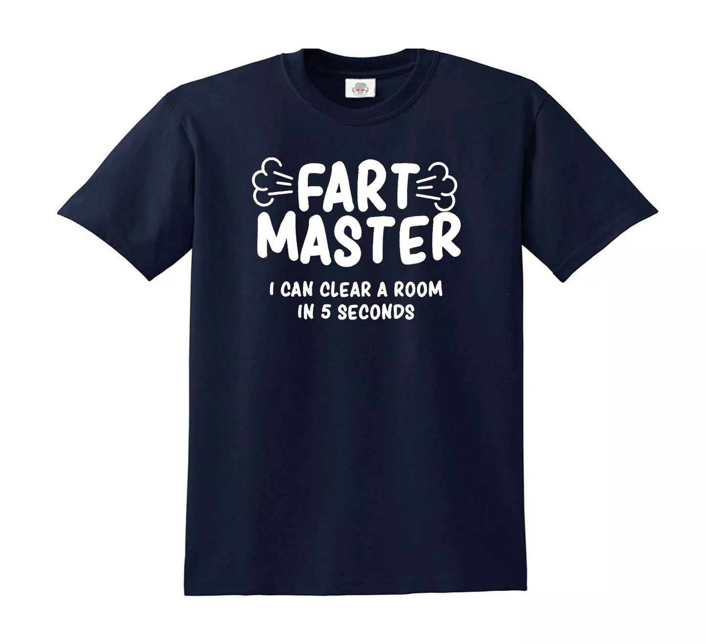 FART MASTER I CAN CLEAR | KID'S T-SHIRT NAVY T-SHIRT WHITE PRINT FART MASTER I CAN CLEAR | KID'S T-SHIRT