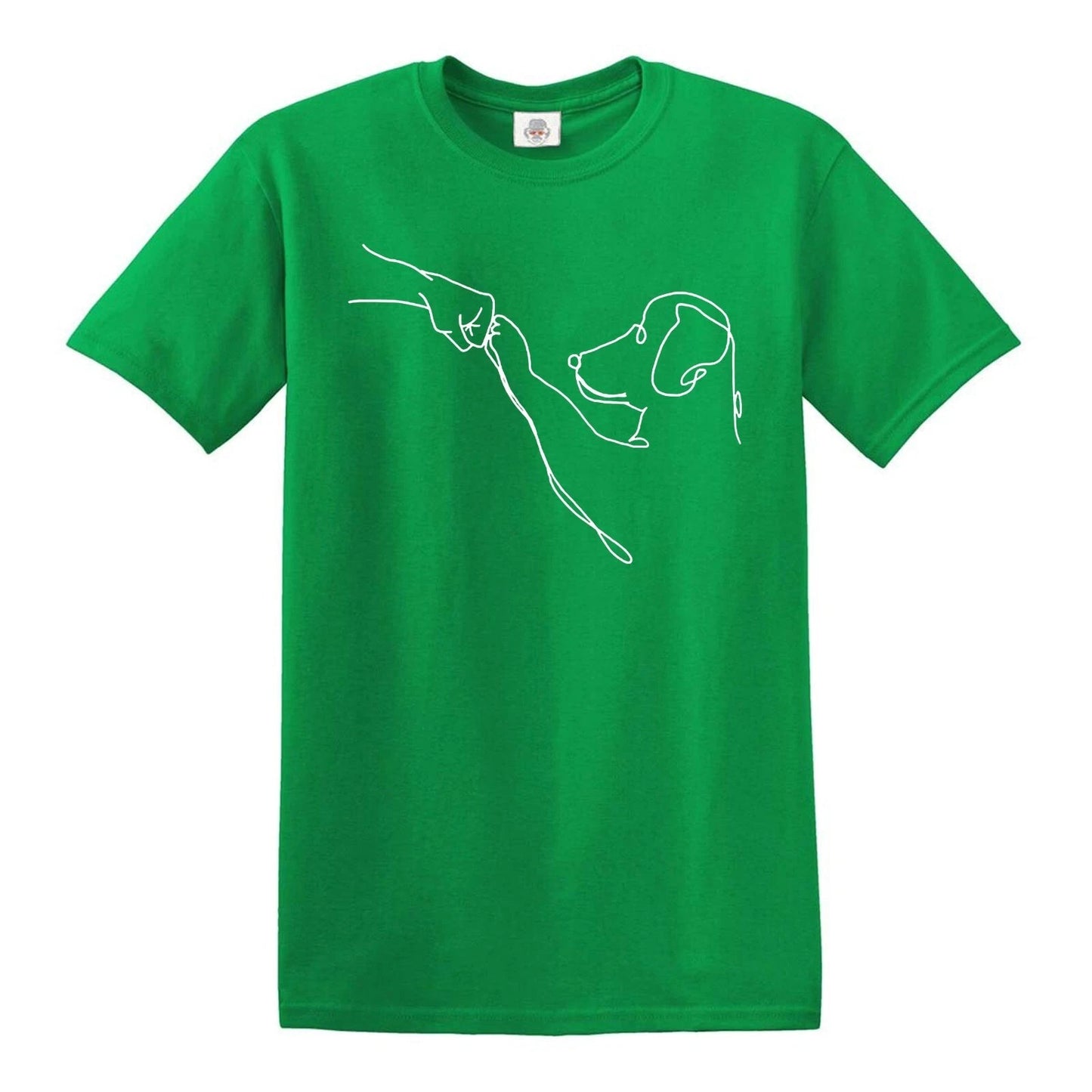 DOG FRIENDSHIP AND LOVE | MEN'S T-SHIRT IRISH GREEN T-SHIRT WHITE PRINT DOG FRIENDSHIP AND LOVE | MEN'S T-SHIRT