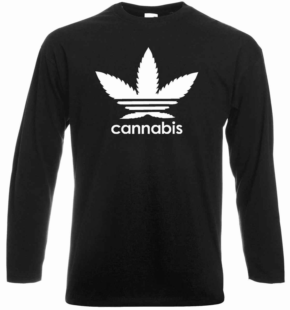 Cannabis Long Sleeve T-Shirt - Mens Funny Fashion Weed Addicted Swag Tee Top Cannabis Long Sleeve T-Shirt - Mens Funny Fashion Weed Addicted Swag Tee Top