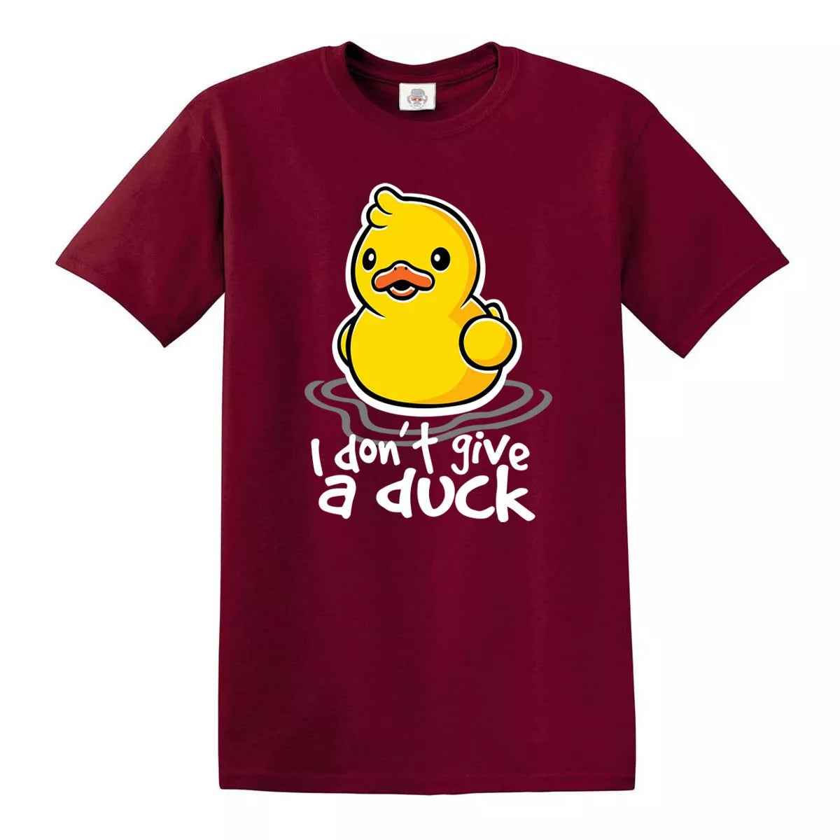 I Don't Give A Duck Funny Duck T-Shirt for Men MAROON T-SHIRT I Don't Give A Duck Funny Duck T-Shirt for Men