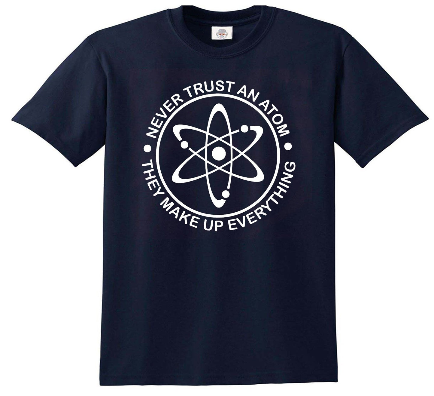 Never Trust an Atom | KID'S T-SHIRT NAVY T-SHIRT WHITE PRINT Never Trust an Atom | KID'S T-SHIRT