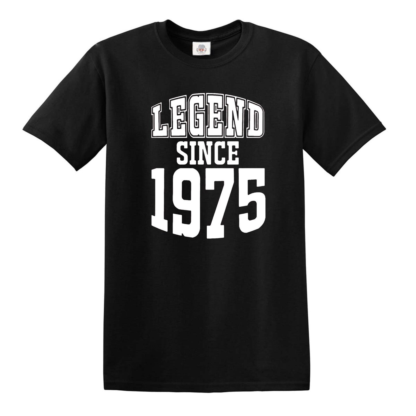 75TH LEGEND SINCE 1975 | FUNNY MEN'S T-SHIRT BLACK T-SHIRT WHITE PRINT 75TH LEGEND SINCE 1975 | FUNNY MEN'S T-SHIRT