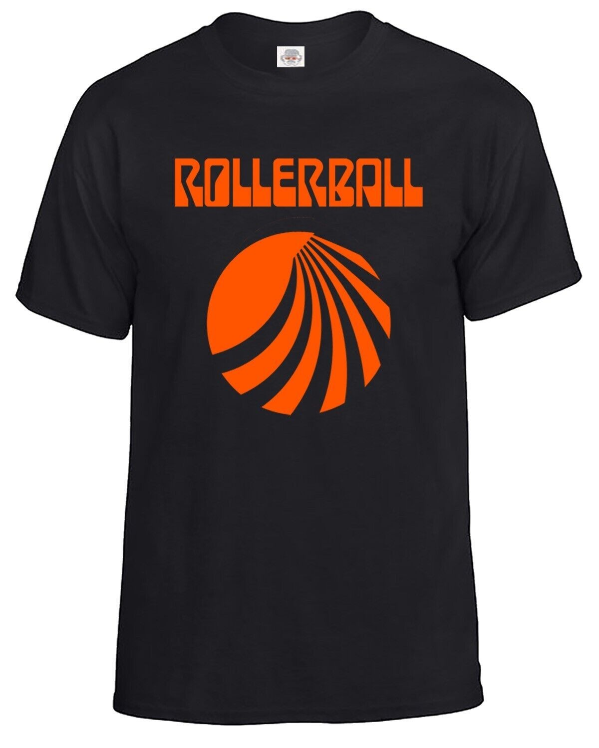 New Rollerball 1975 T-Shirt Movie Spectator Men's BLACK T-SHIRT ORANGE PRINT New Rollerball 1975 T-Shirt Movie Spectator Men's