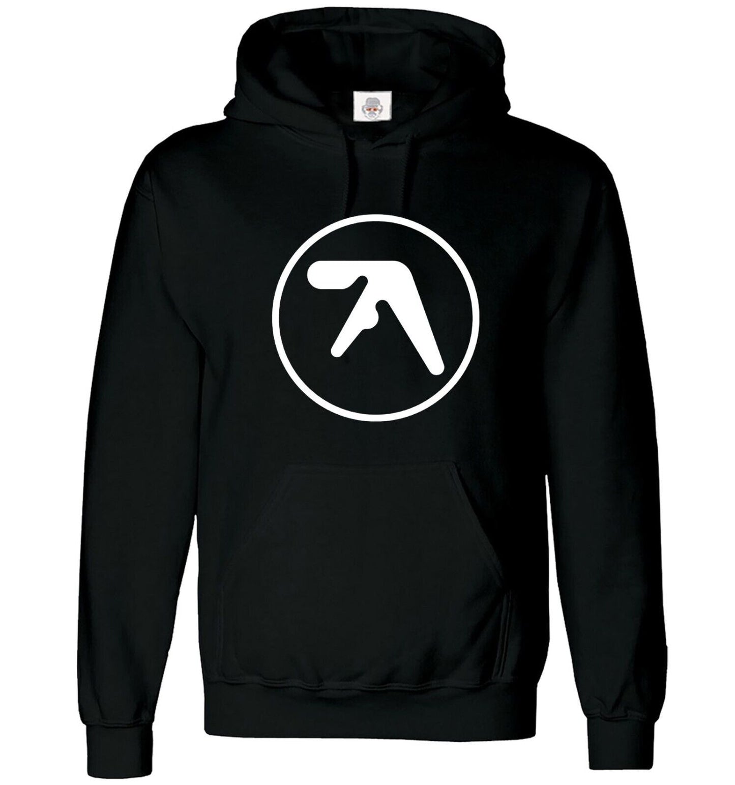 Aphex Twin Hoody Sweatshirt Men's Hoodie BLACK HOODY WHITE PRINT Aphex Twin Hoody Sweatshirt Men's Hoodie
