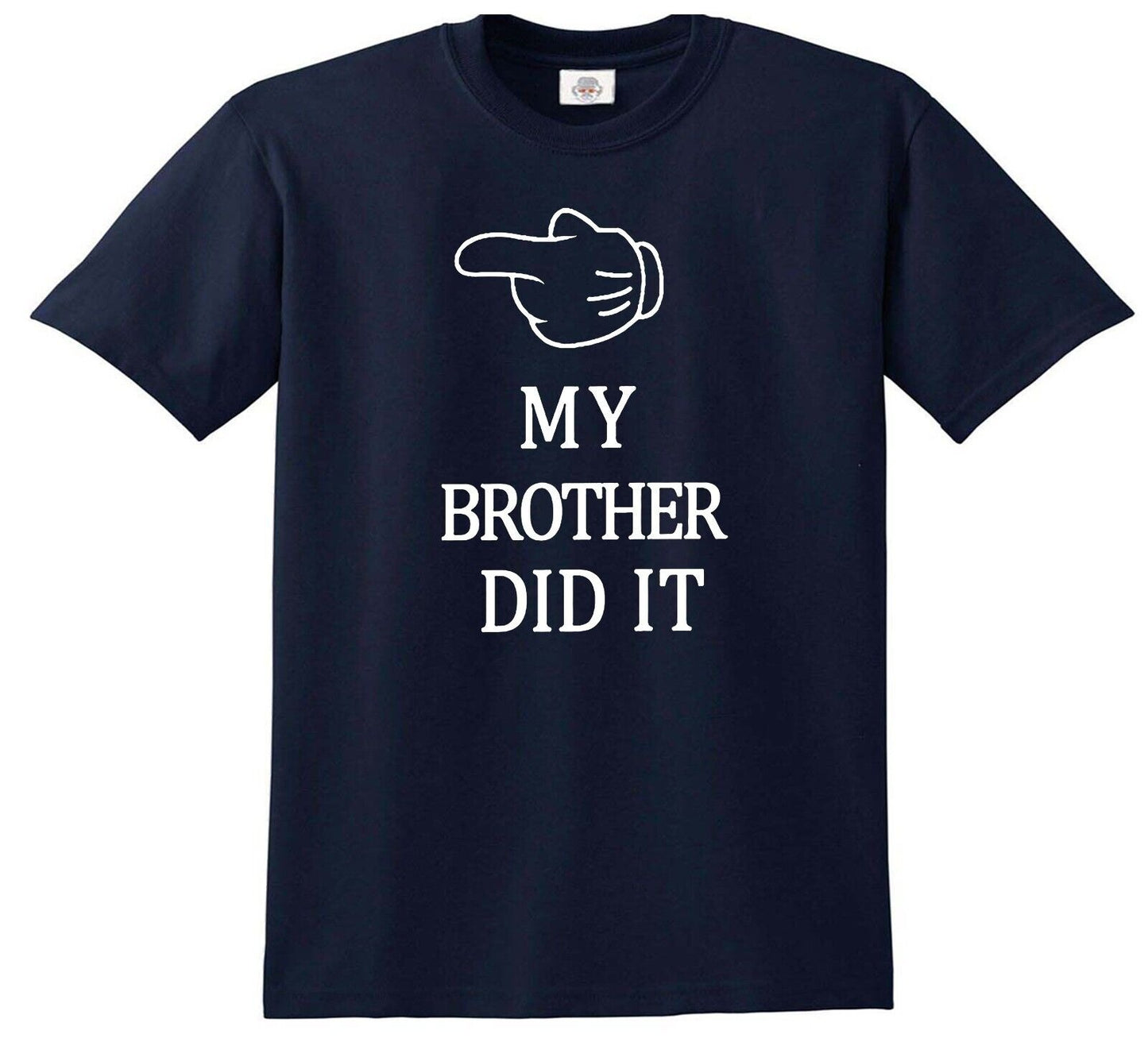 MY BROTHER DID IT | KID'S T-SHIRT NAVY T-SHIRT WHITE PRINT MY BROTHER DID IT | KID'S T-SHIRT