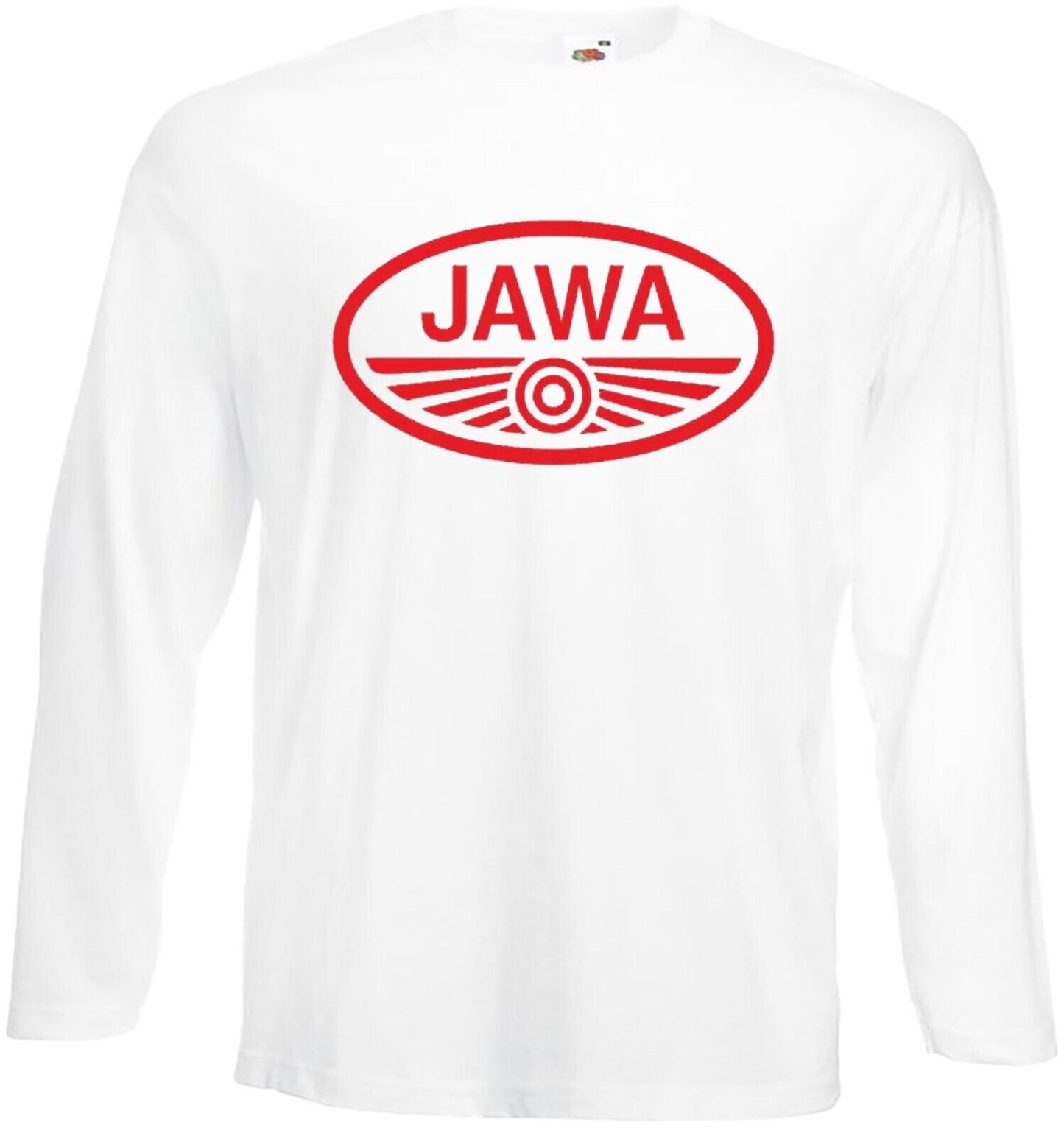 Jawa T-Shirt Long Sleeve Logo Men's WHITE LONG SLEEVE RED PRINT Jawa T-Shirt Long Sleeve Logo Men's