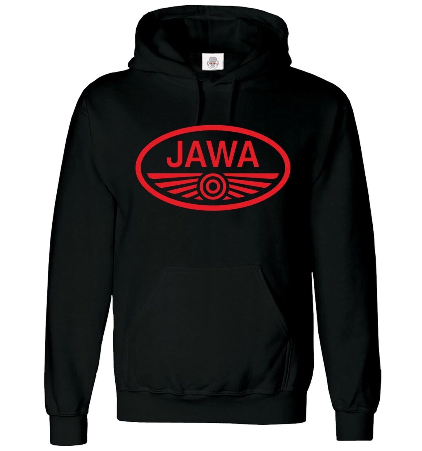 Jawa Hoody Logo Motorbike Motorcycle Hood Men's BLACK HOODY RED PRINT Jawa Hoody Logo Motorbike Motorcycle Hood Men's