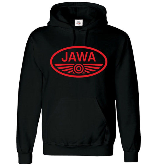 Jawa Hoody Logo Motorbike Motorcycle Hood Men's BLACK HOODY RED PRINT Jawa Hoody Logo Motorbike Motorcycle Hood Men's