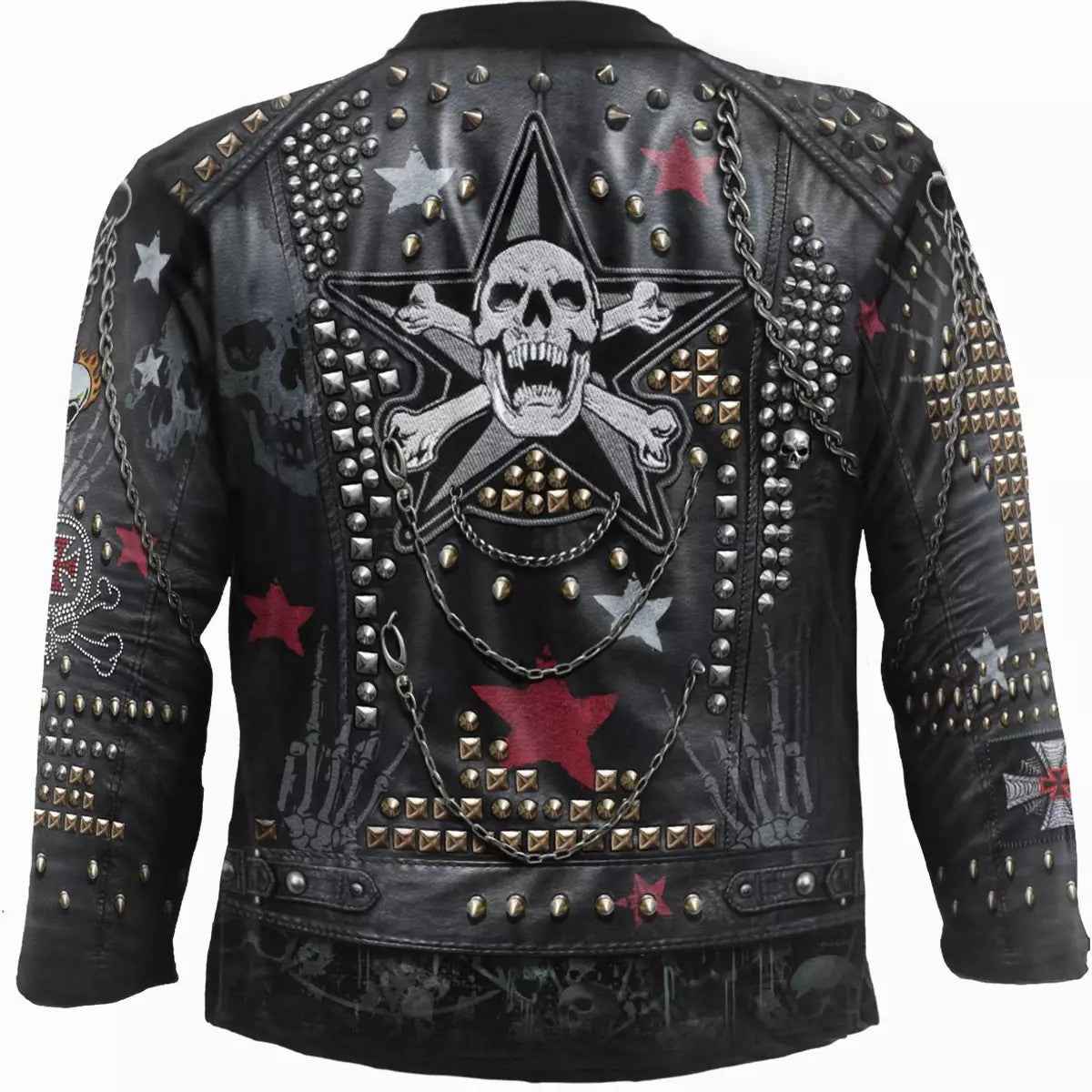 Spiral Direct Goth Metal Longsleeve T-Shirt - Allover Tribal Rock Skull Design Spiral Direct Goth Metal Longsleeve T-Shirt - Allover Tribal Rock Skull Design
