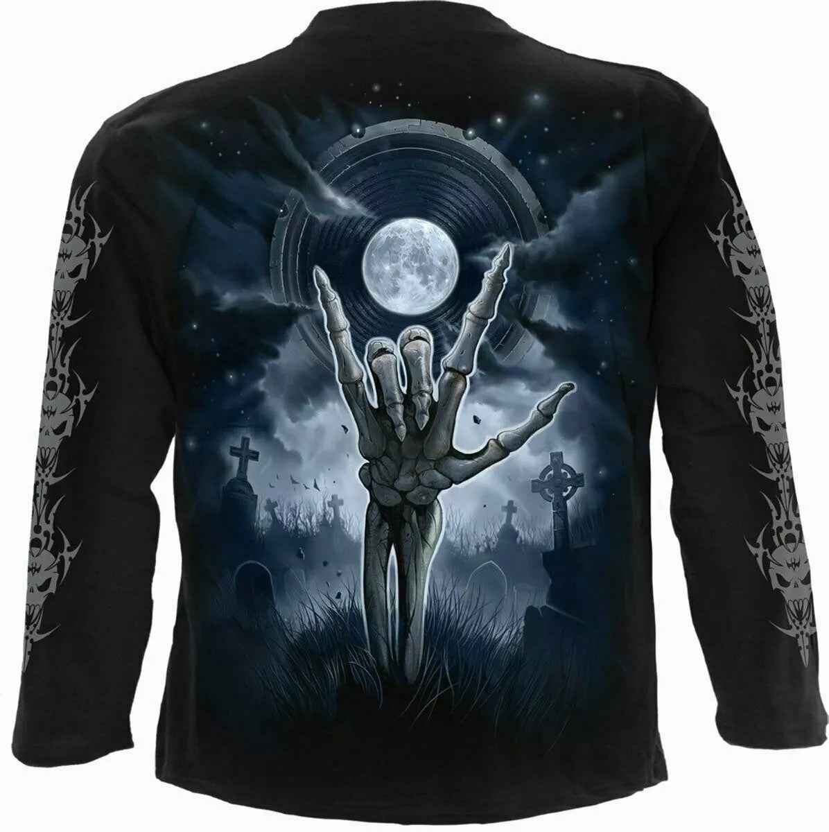 SPIRAL DIRECT GRIM ROCKER LONGSLEEVE SHIRT / Skull / Dead Man / New Top SPIRAL DIRECT GRIM ROCKER LONGSLEEVE SHIRT / Skull / Dead Man / New Top