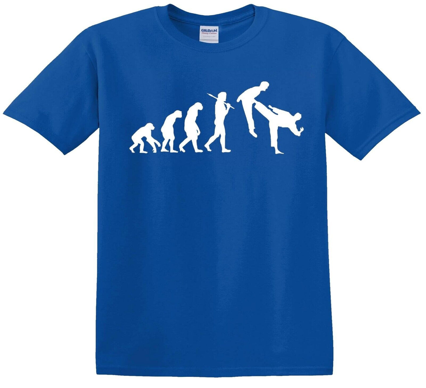 Evolution of Martial Arts | KID'S T-SHIRT ROYAL BLUE T-SHIRT WHITE PRINT Evolution of Martial Arts | KID'S T-SHIRT