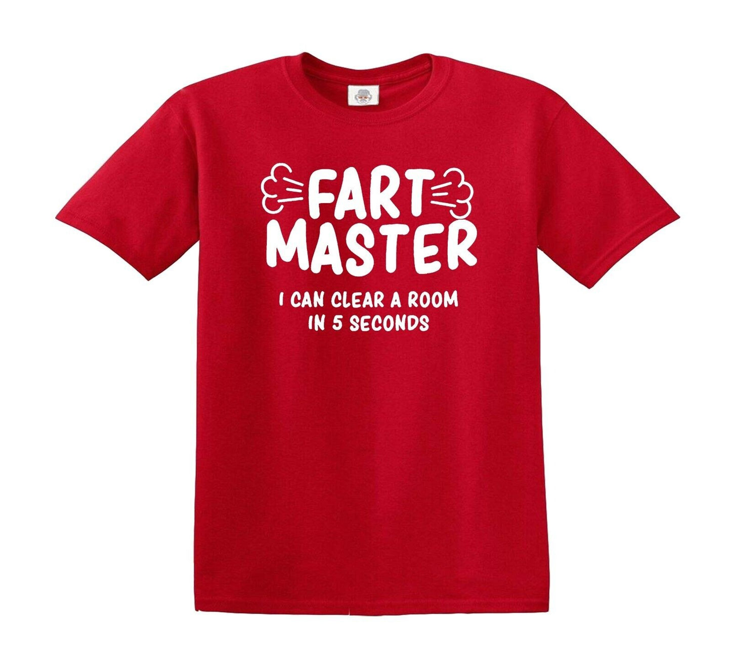 FART MASTER I CAN CLEAR | KID'S T-SHIRT RED T-SHIRT WHITE PRINT FART MASTER I CAN CLEAR | KID'S T-SHIRT