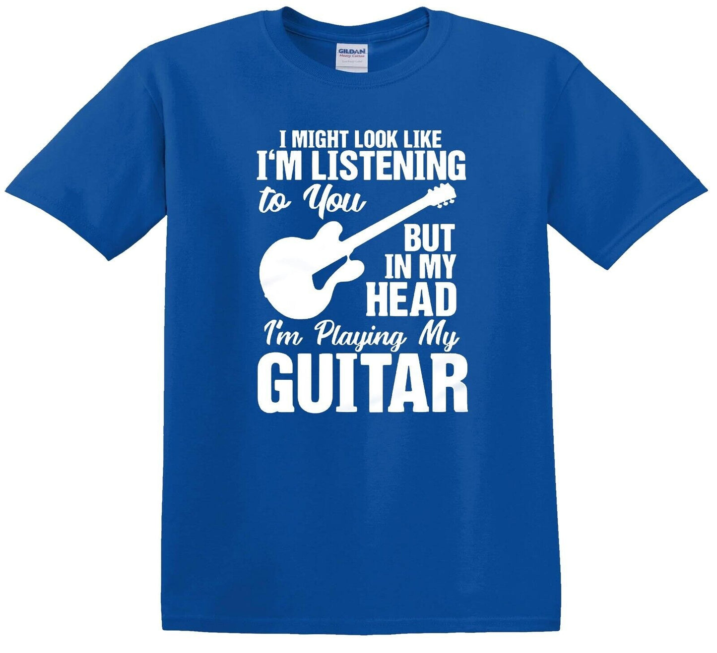 I Might Look Like I'm Listening | KID'S T-SHIRT ROYAL BLUE T-SHIRT WHITE PRINT I Might Look Like I'm Listening | KID'S T-SHIRT