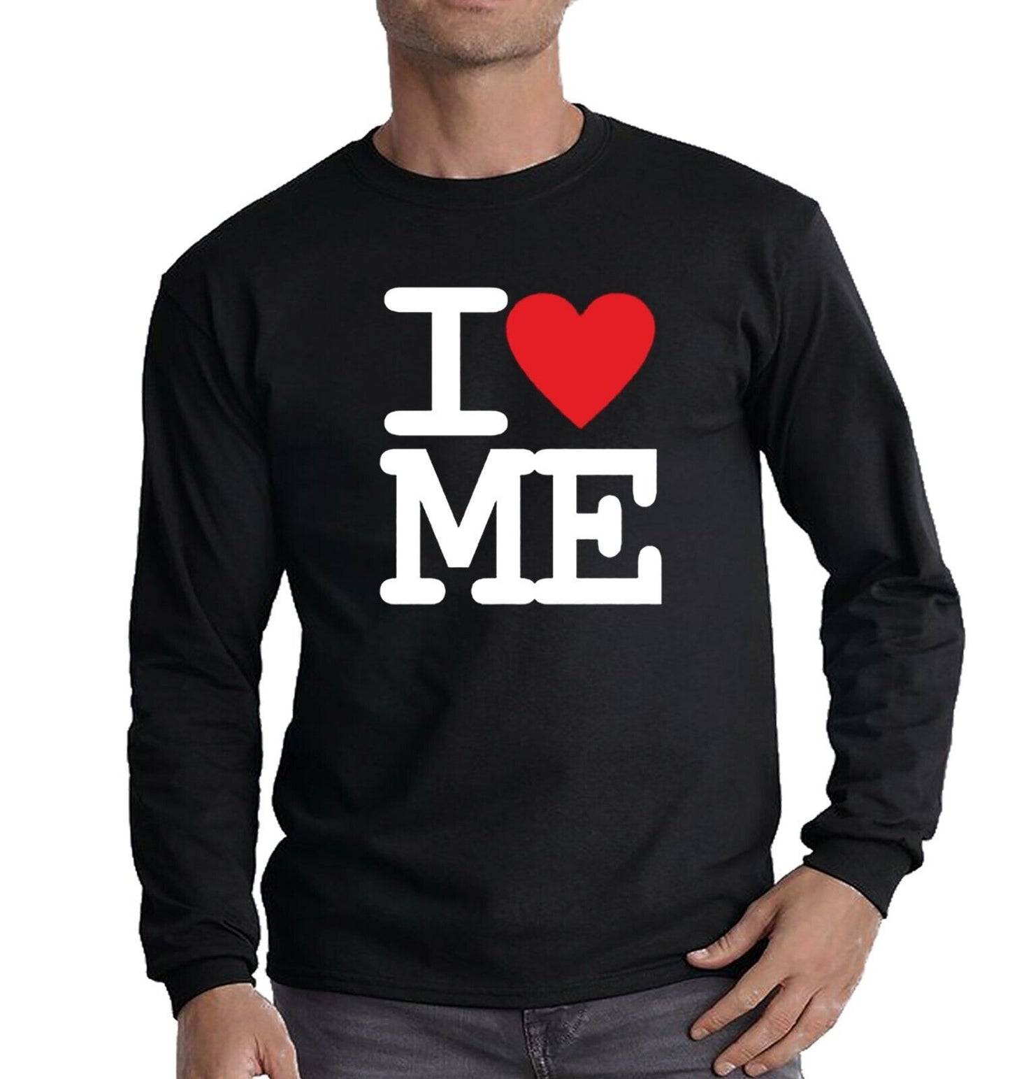I Love Me T-Shirt Long Sleeve Heart Men's I Love Me T-Shirt Long Sleeve Heart Men's