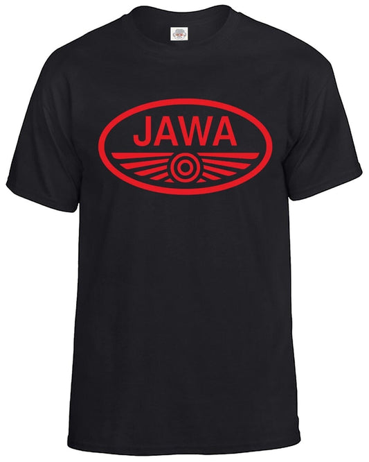 Jawa T-Shirt Logo Motorbike Motorcycle Men's BLACK T-SHIRT RED PRINT Jawa T-Shirt Logo Motorbike Motorcycle Men's